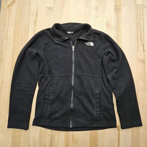The North Face Jacket Boys Large 14/16 Black Fleece Full-Zip Warm Hoodie Youth - Picture 1 of 16